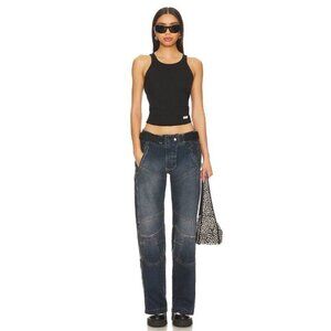 NWT EB DENIM Moto Jeans in Bella Notte Belted Size XS